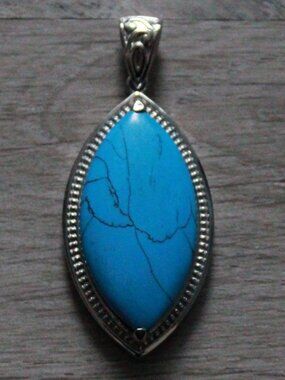 Unknown Brand Howlite & Stainless Steel Pendant